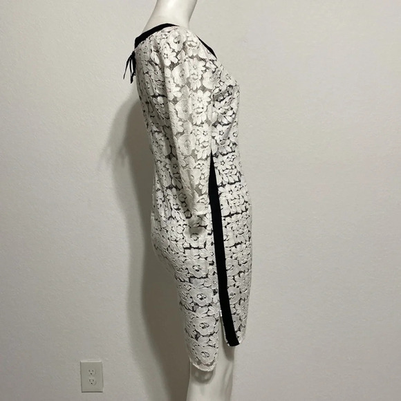 Tracy Reese White & Black Floral Lace High Low Mini Dress 0 - Picture 5 of 9